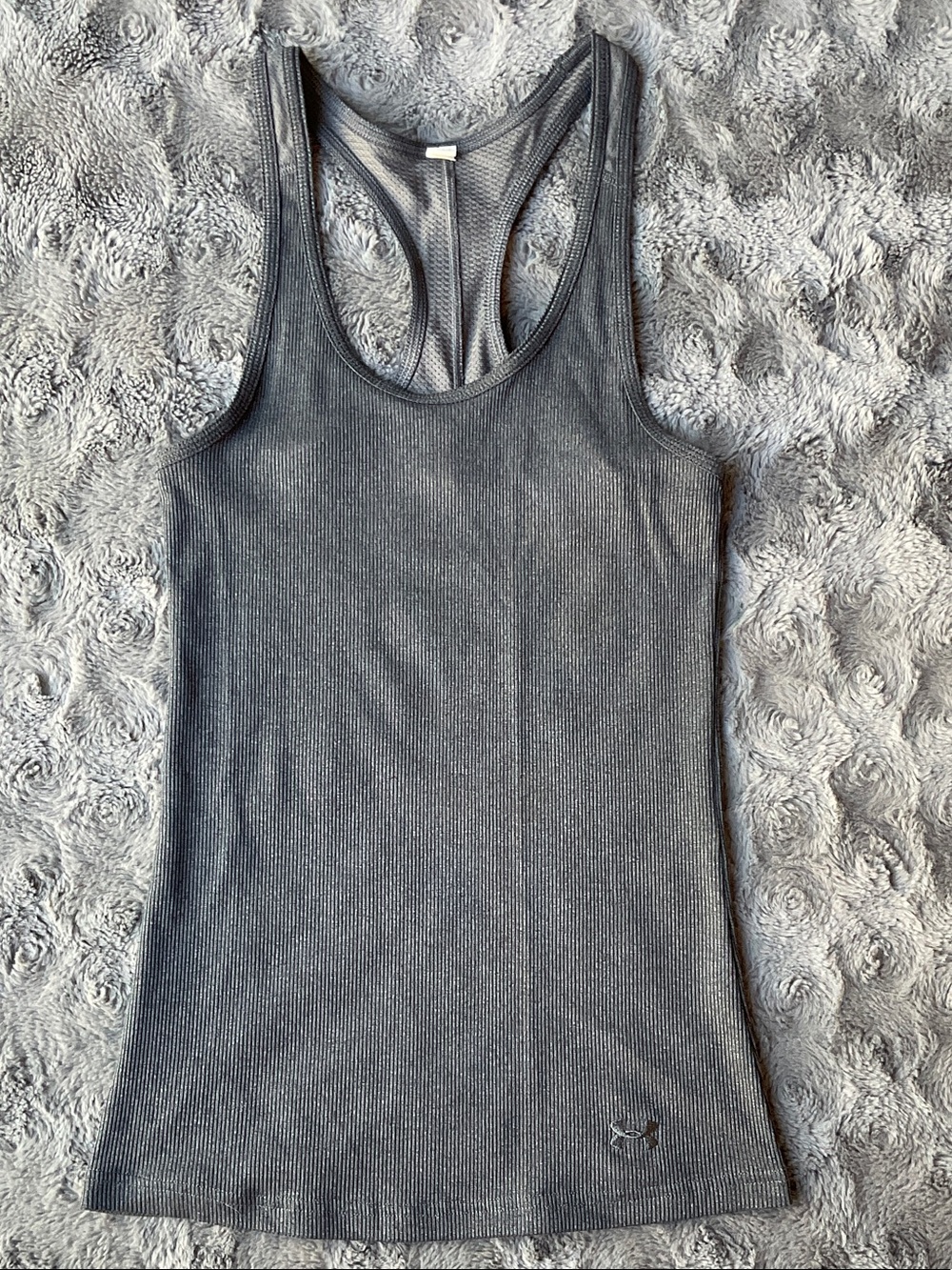 Gray Ribbed Racerback Tank Top